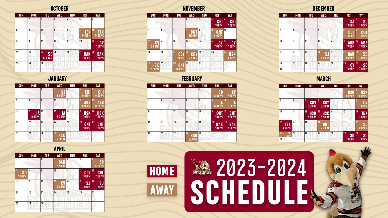 Roadrunners Announce 20232024 Schedule