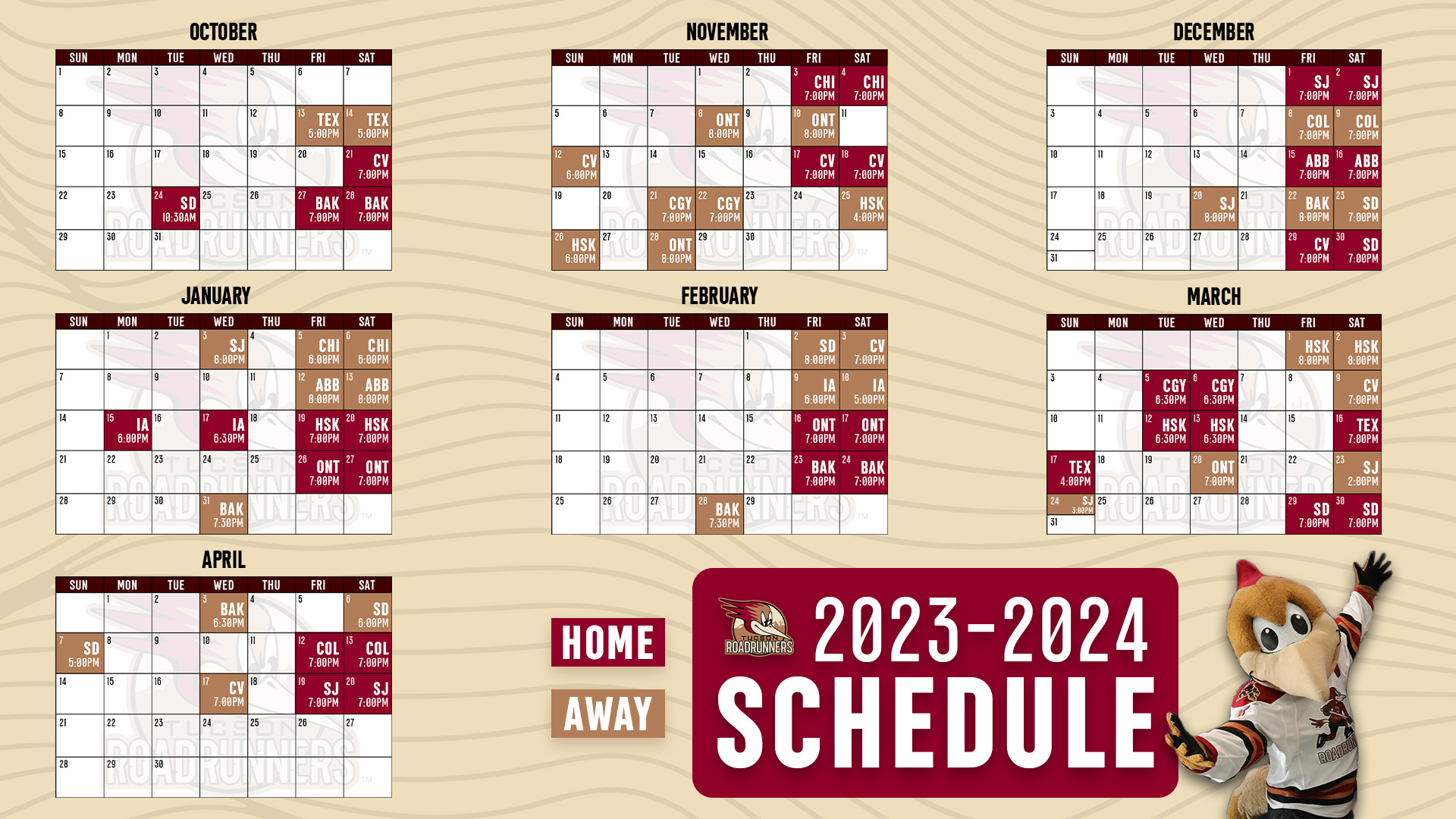 Roadrunners Announce 20232024 Schedule