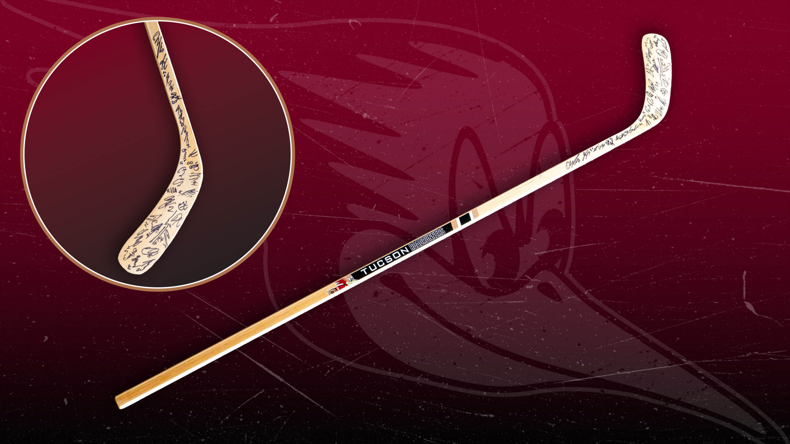 Autographed Roadrunners game-used stick